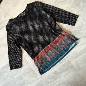 Ralph Lauren  Top  cotton 100% slight scoop neck  3/4 sleeve   NWOT  Size M